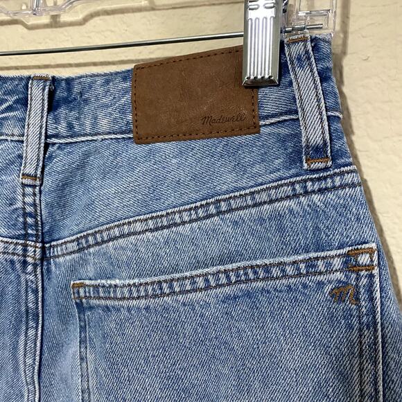 Madewell Jeans Women 27 Blue Curvy 90s Straight Revoir Wash Distressed Raw Hem - Picture 6 of 10